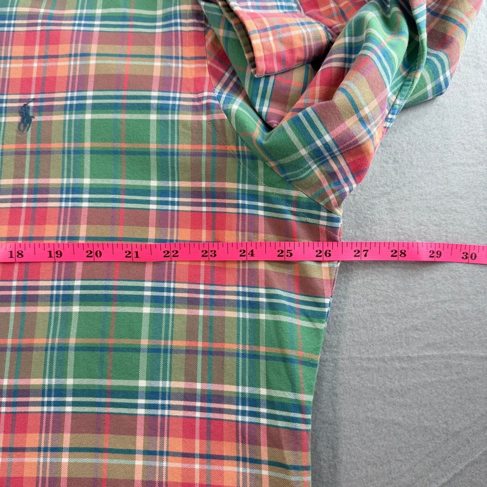 Ralph Lauren Button Down Mens XL Green Red Plaid Custom Fit Classic Preppy - Picture 3 of 10